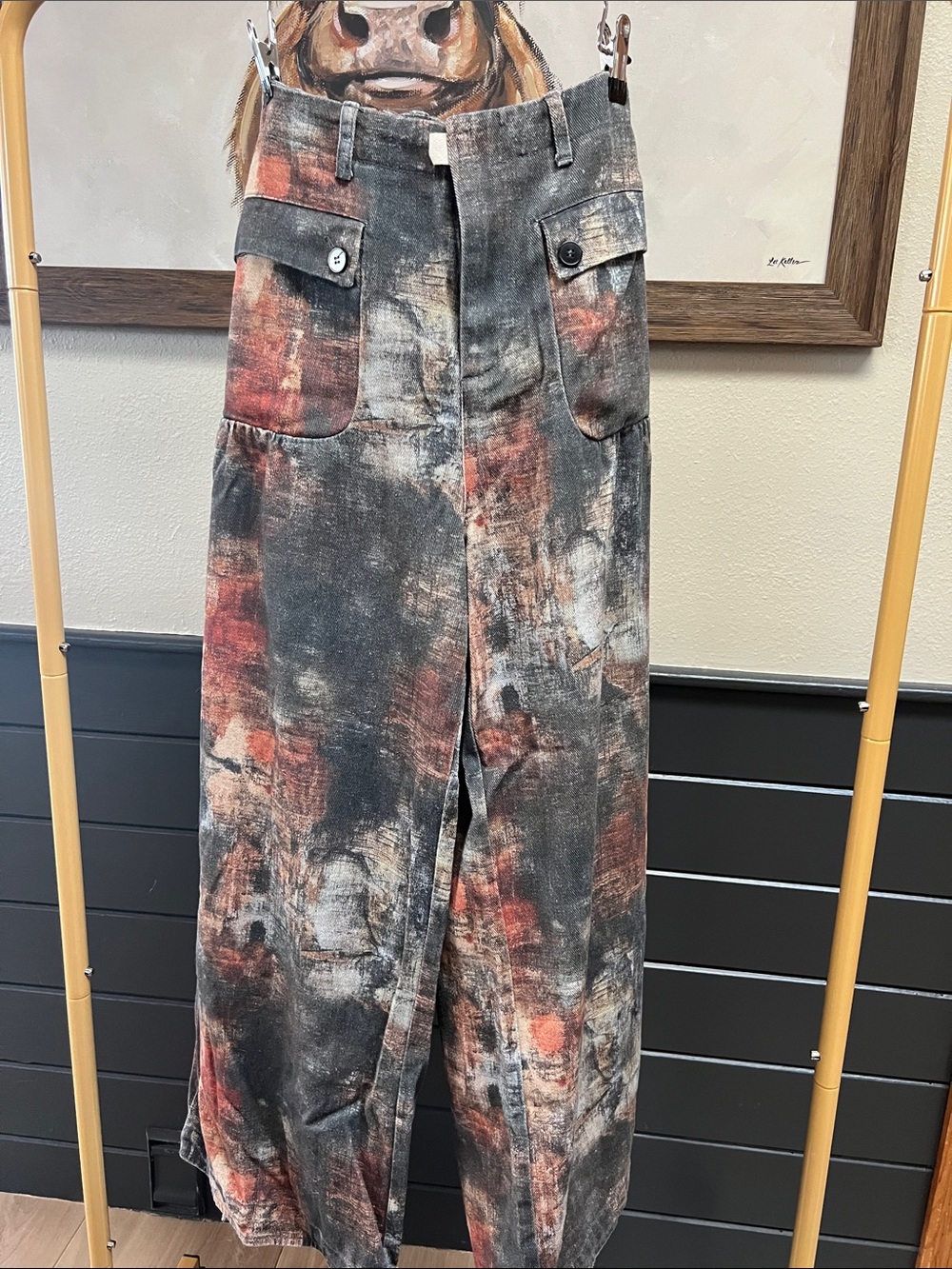 Void Brand Black and Rust Tie-Dye Cargo Pants